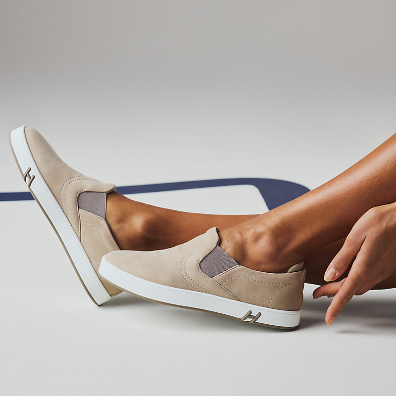 Tênis slip-on Lucky - Bege | Hermès Brasil